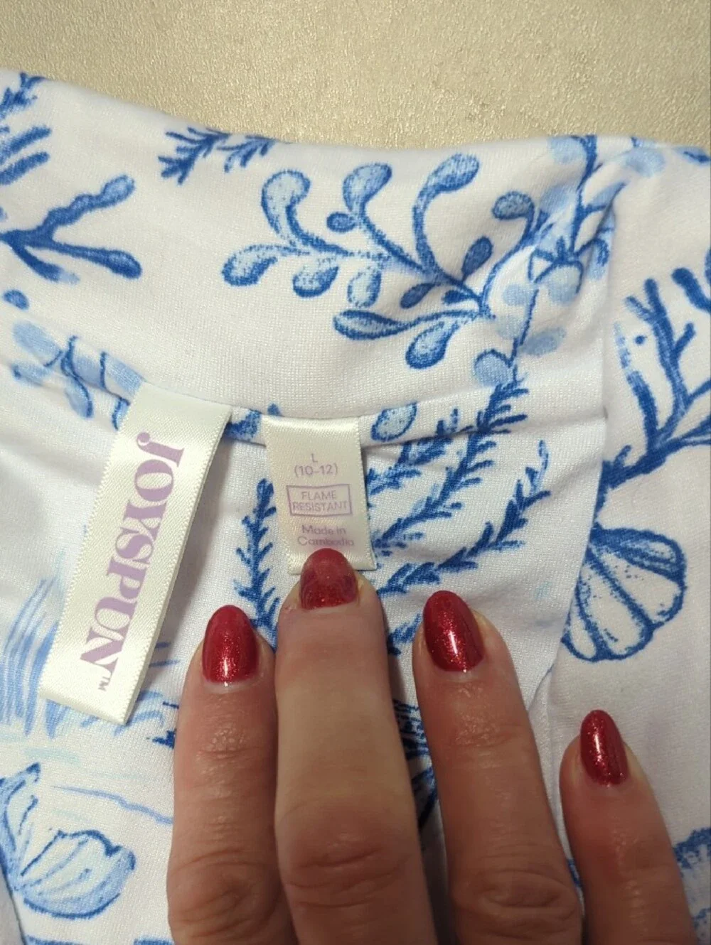 Kids White and Blue Seashell Pajama Set